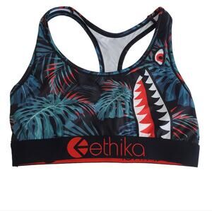 Ethika | Bomber Lava Tropical Shark Print Low Impact Sports Bra